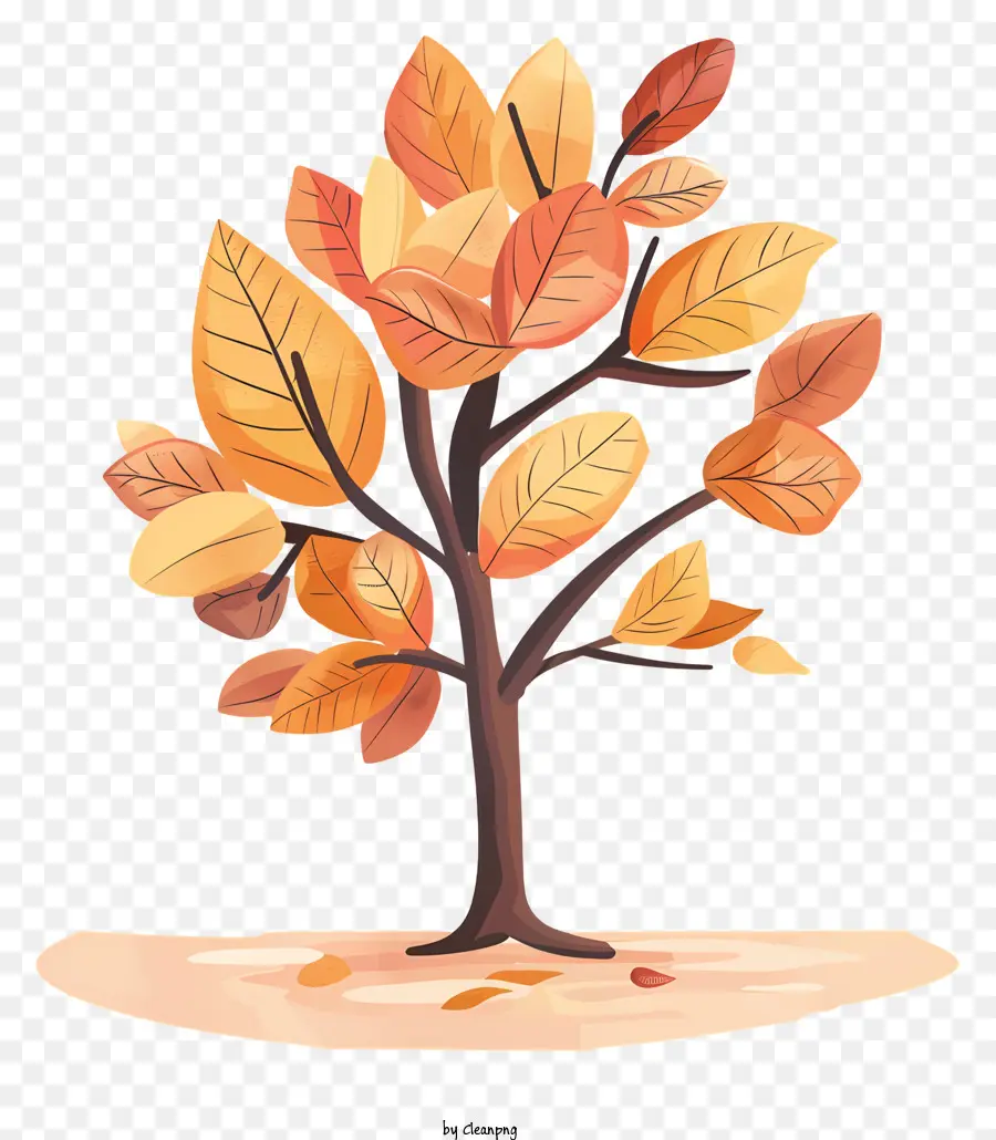 árbol De Otoño，La Caída De Las Hojas PNG