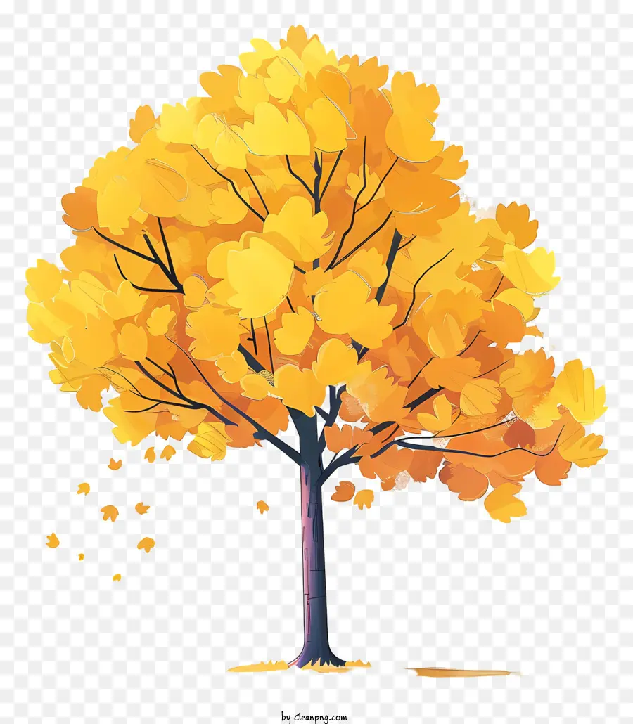 árbol De Otoño，árbol Amarillo PNG