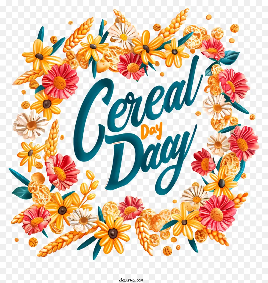 Día De Cereal，Floral Corona PNG