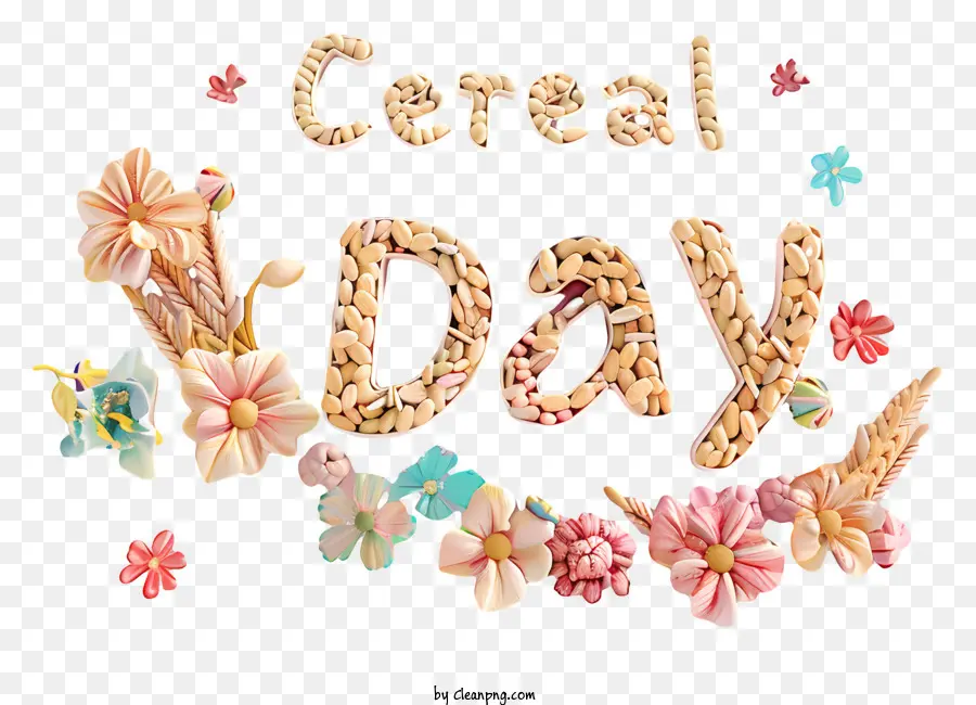 Día De Cereal，Fuente Colorida PNG