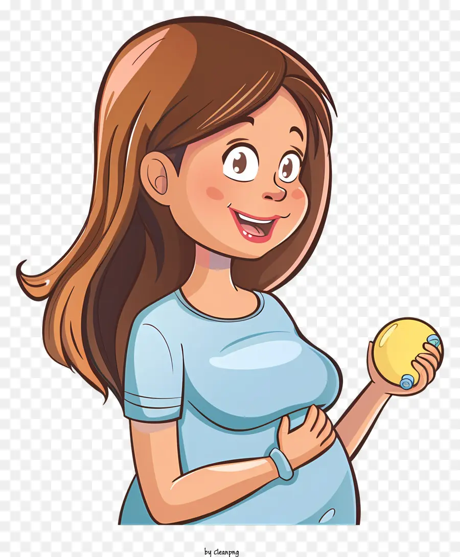 Caricatura De Mujer Embarazada，Eggs PNG