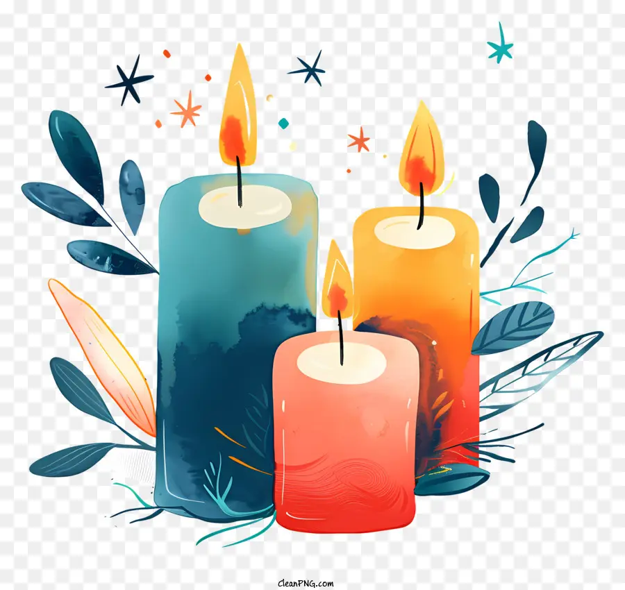 Velas De Navidad，Pintura De Velas PNG