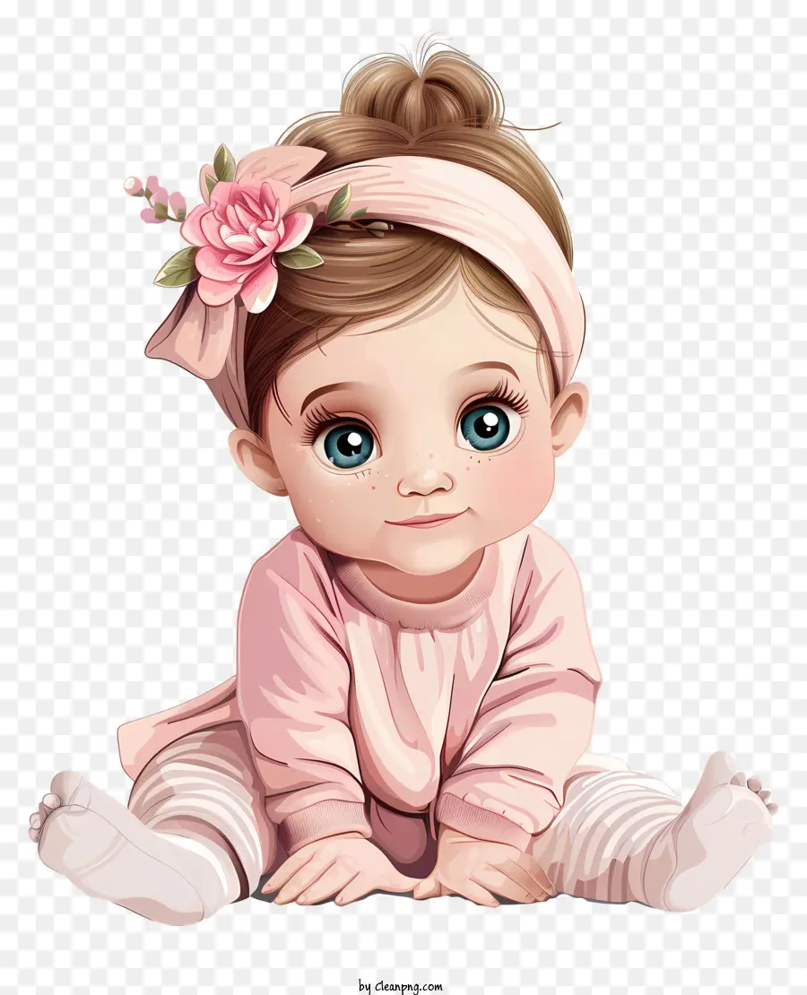 Bebé Niña，Vestido De Color Rosa PNG
