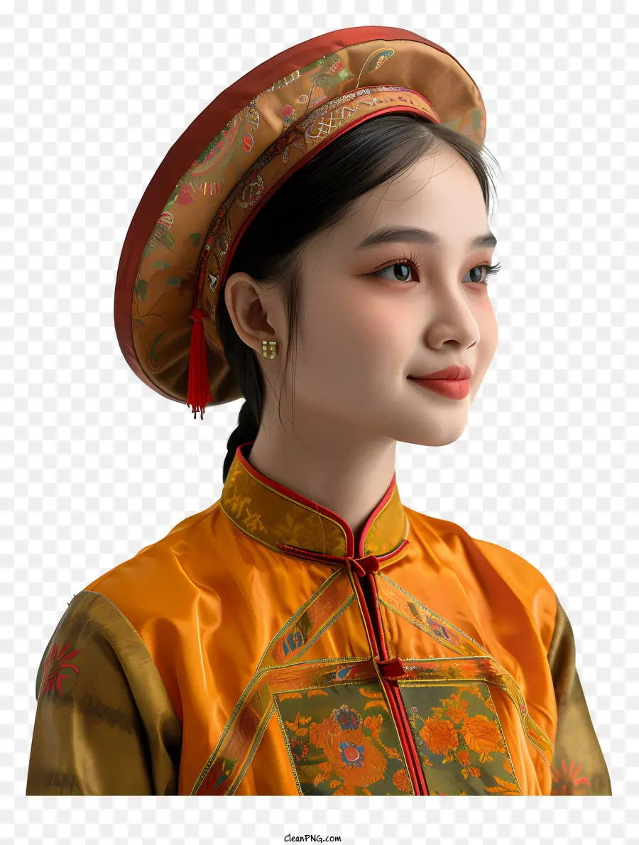 Niña De Vietnam，Vestido Chino Tradicional PNG