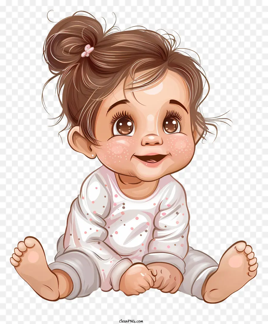 Bebé Niña，Atuendo De Pijama Rosa Y Blanco PNG