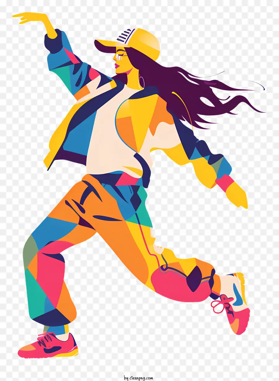 Baile Hip Hop，Bailarina Colorida PNG