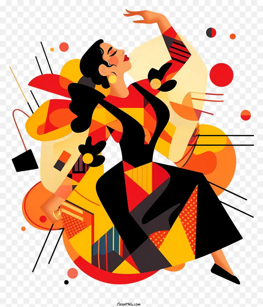 Danza De Flamenco De España，Diseño Geométrico PNG