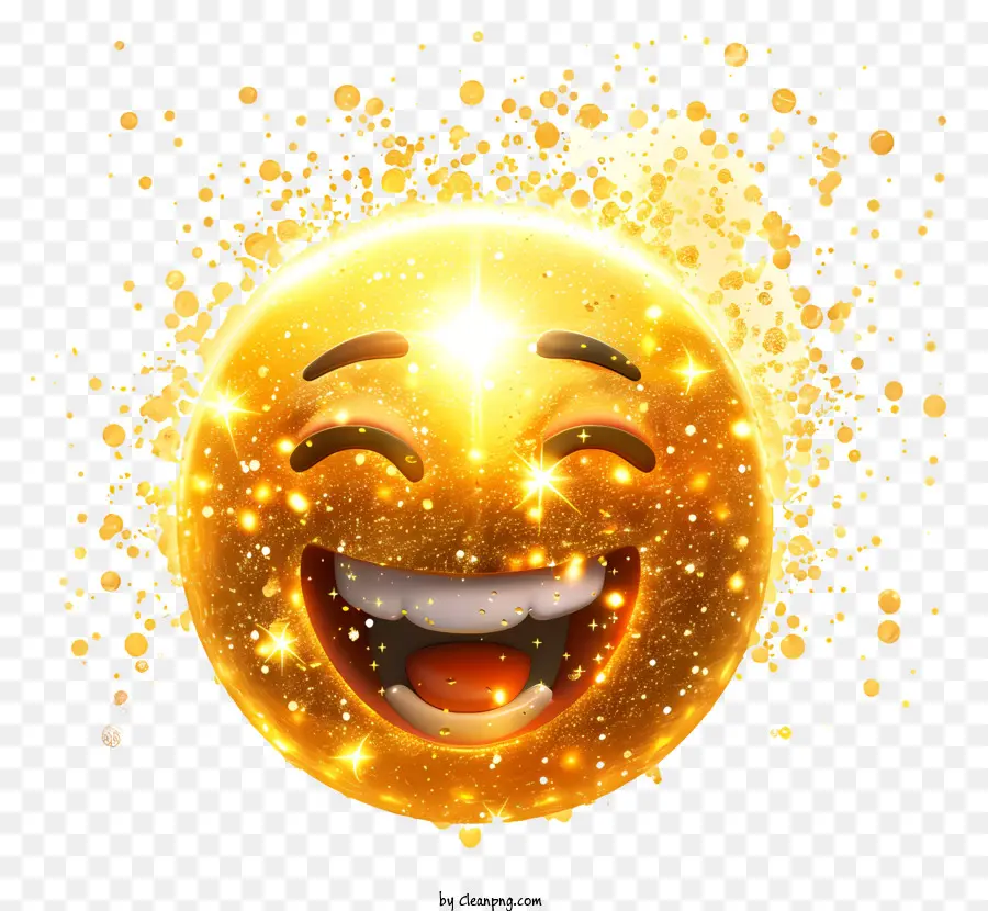 Sparkle，Cara Dorada Sonriente PNG