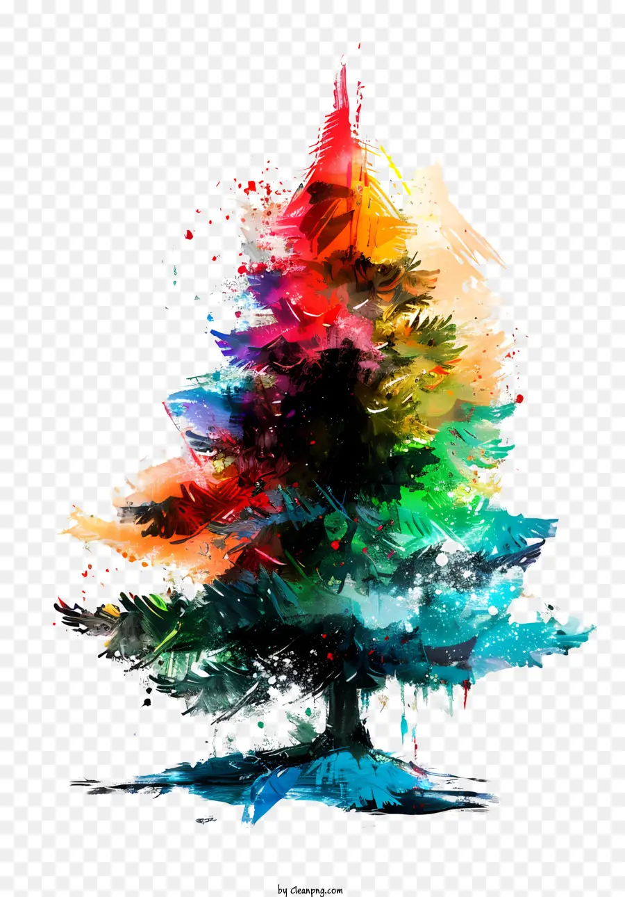 Fir Tree，De Colores De La Pintura PNG