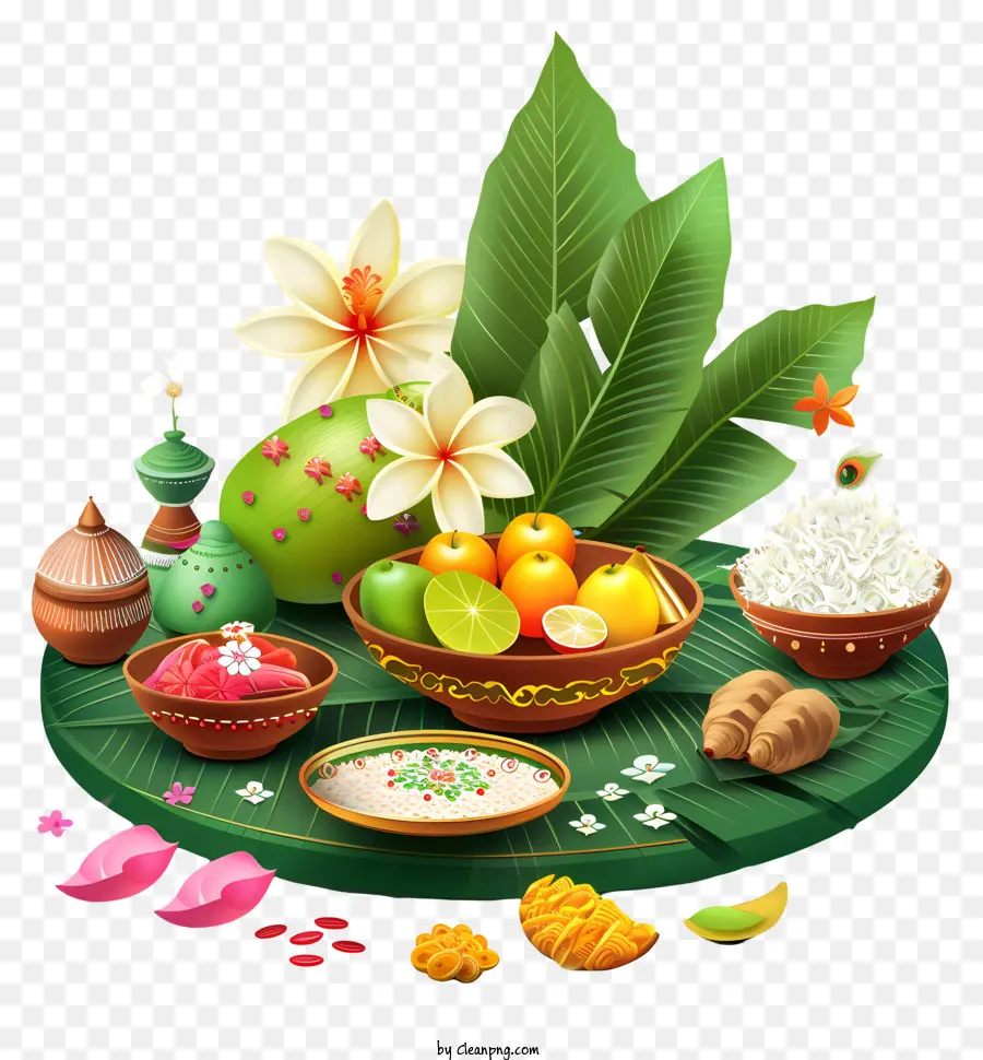 Feliz Ugadi，Hoja De Plátano De La Placa PNG