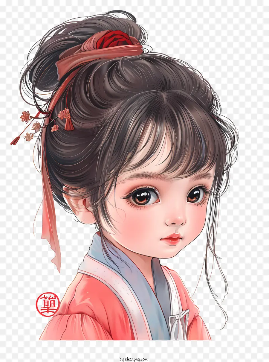 Niña China，Vestido Chino Tradicional PNG