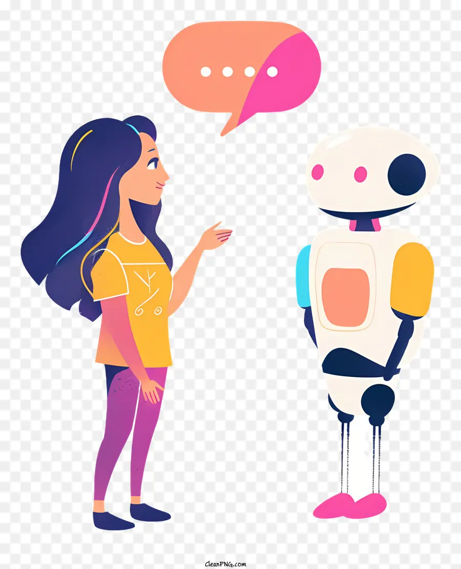 Mujer Hablando Con Robot，Mujer PNG