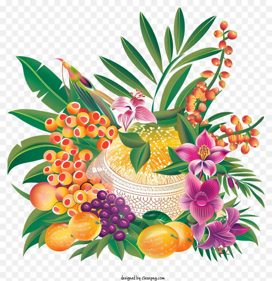 Feliz Ugadi，Tropical Fruits PNG