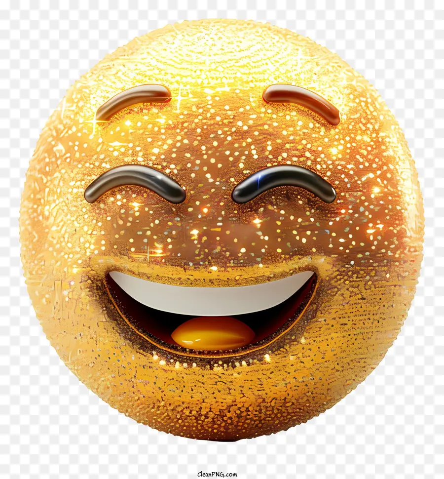 Sparkle，Cara De Oro Con Brillo De Oro PNG