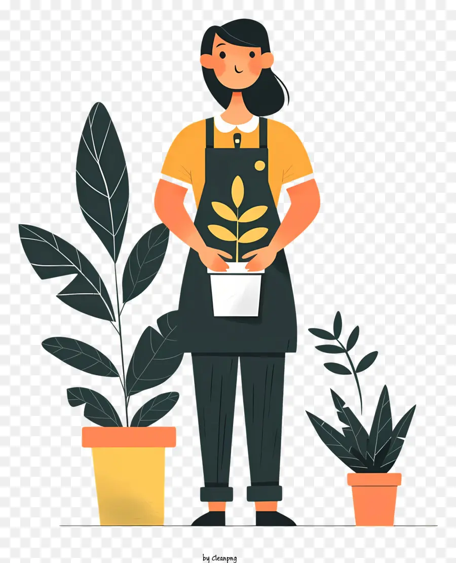 Planta De Floristería De Holding，Mujer PNG