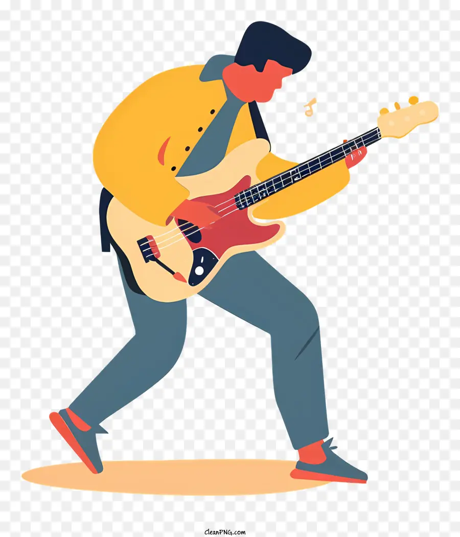 Músico Tocando La Guitarra，La Historieta PNG