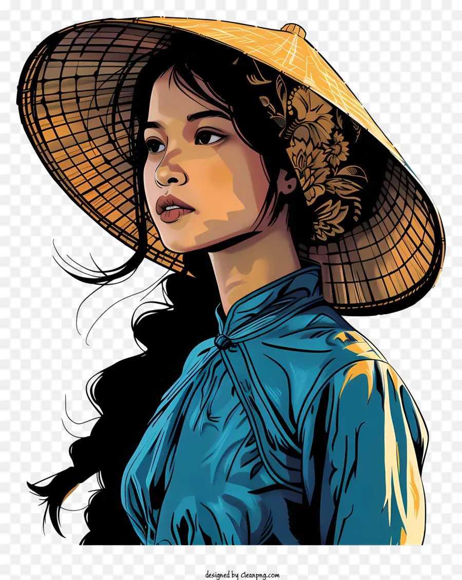 Niña De Vietnam，Sombrero Tradicional Vietnamita PNG