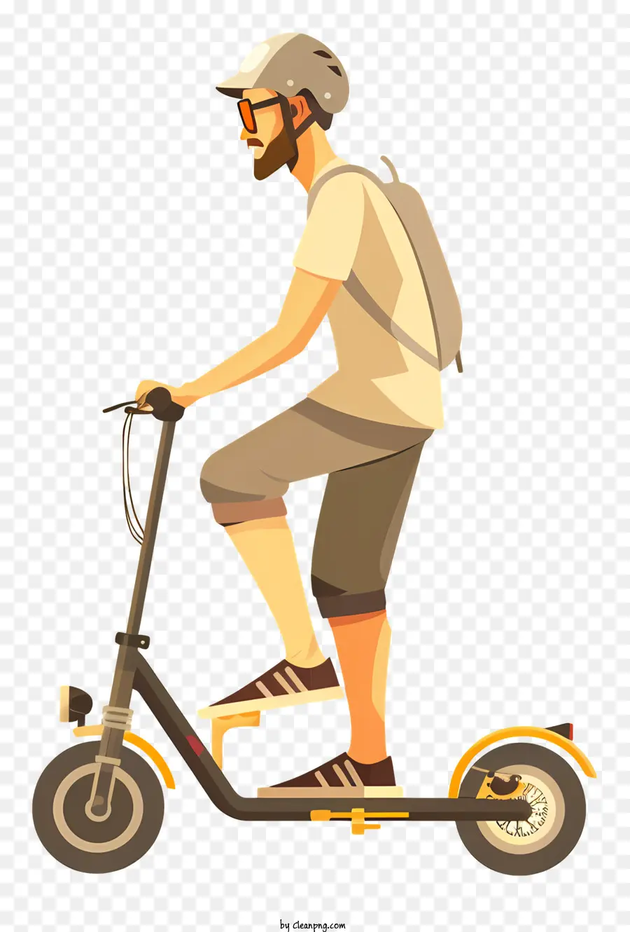 Hombre Que Conduce，Scooter Eléctrico PNG