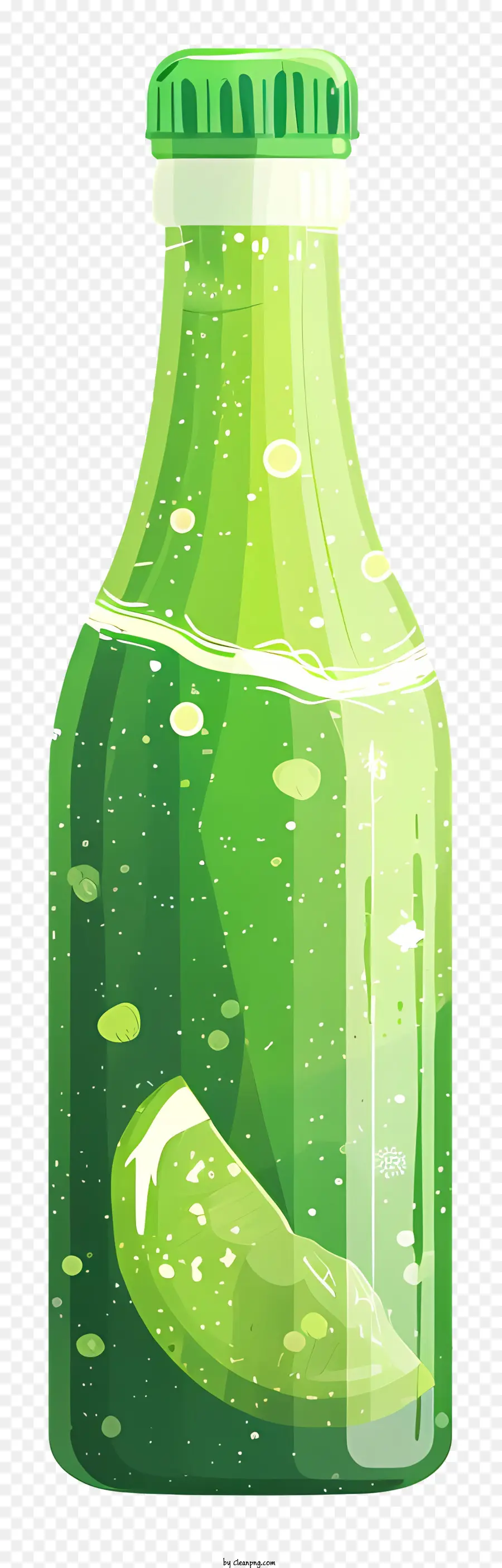 Botella De Vidrio Verde，Limonada PNG