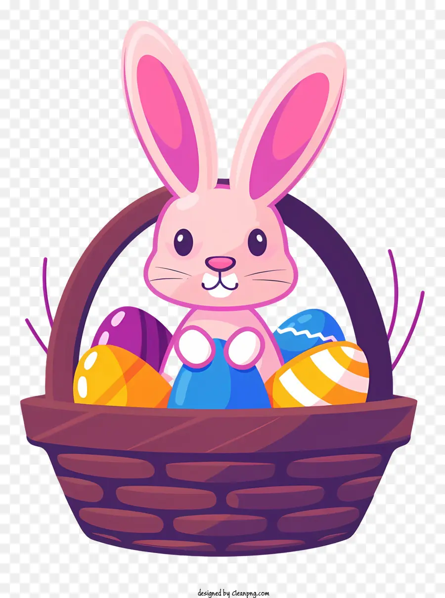 Conejito De Pascua En La Canasta，Conejito De Pascua PNG