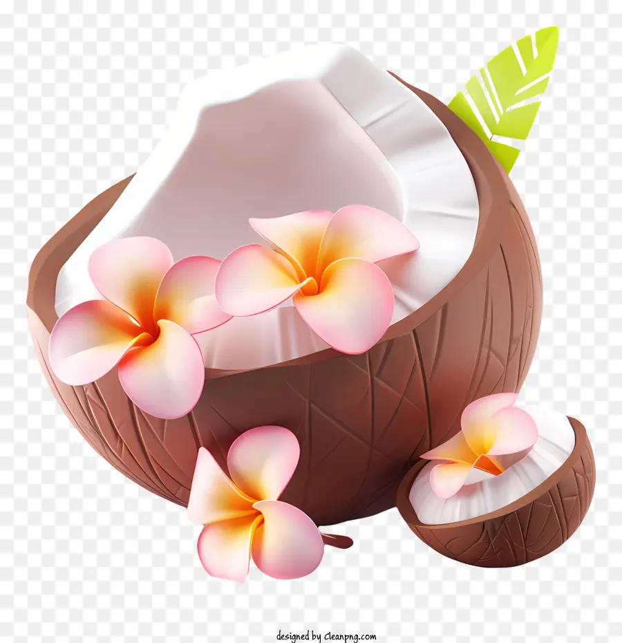 Coco 3d，Coco Con Flores PNG