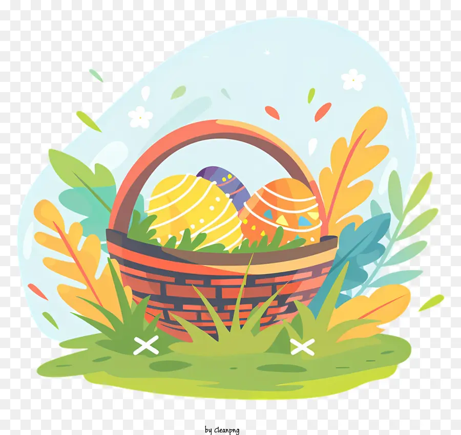 Cesta Con Huevos De Pascua，Canasta De Pascua PNG