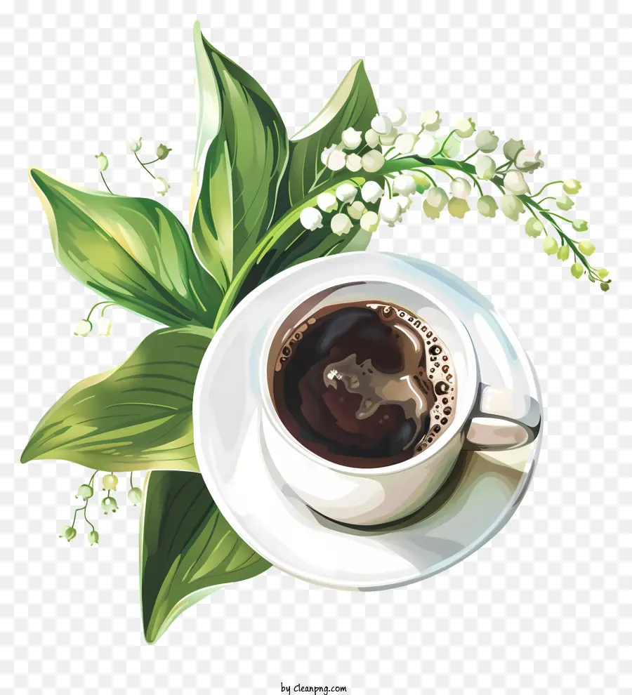 Tiempo De Café De Primavera，Flores PNG