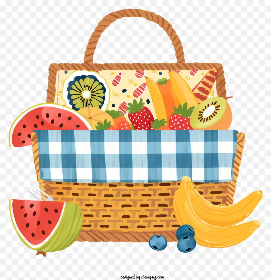 Cesta De Picnic，Frutas PNG