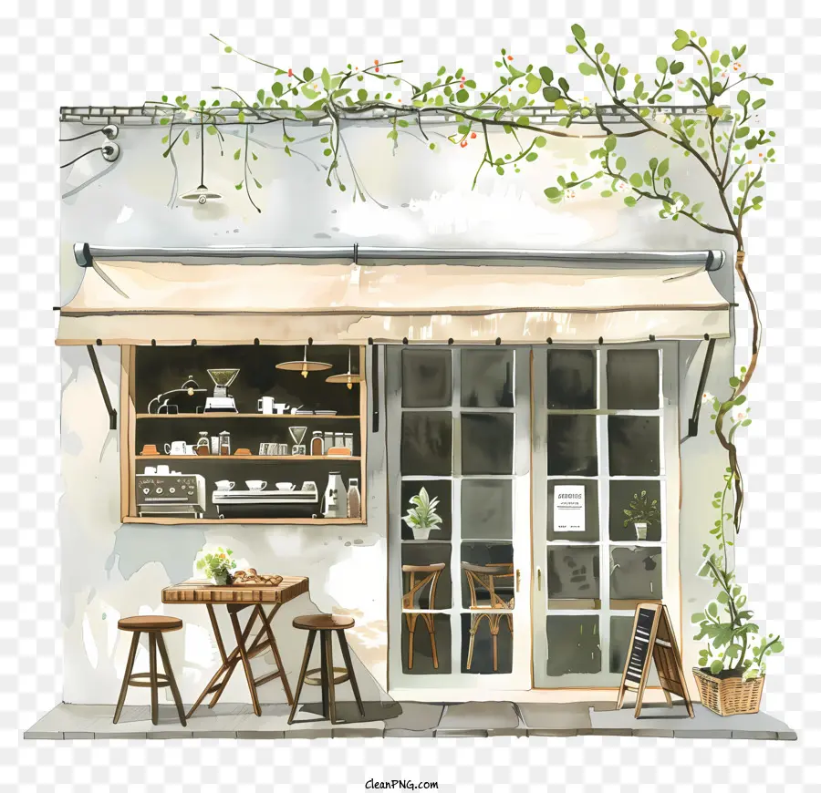 Cafeteria De Primavera，Café Exterior PNG