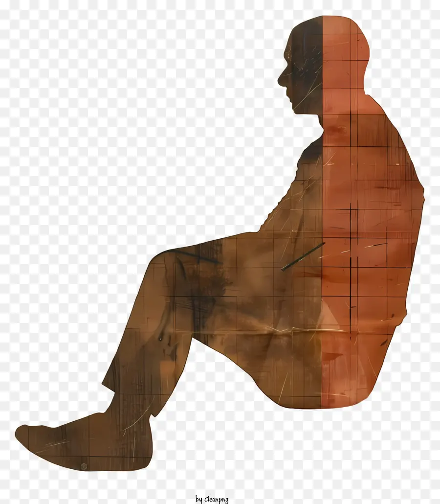 Hombre Sentado Silueta，Baja Resolucion PNG