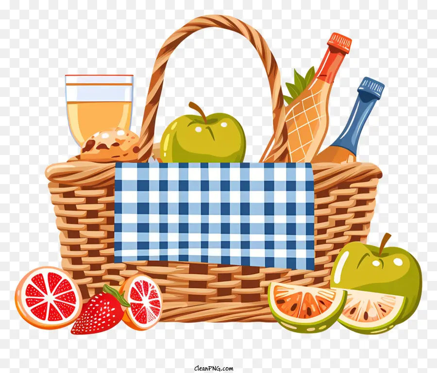 Cesta De Picnic，Cesta De Fruta PNG