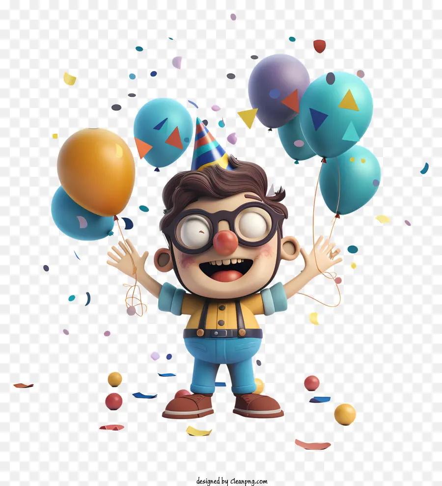 Día Mundial De La Fiesta，Niño Con Globos PNG