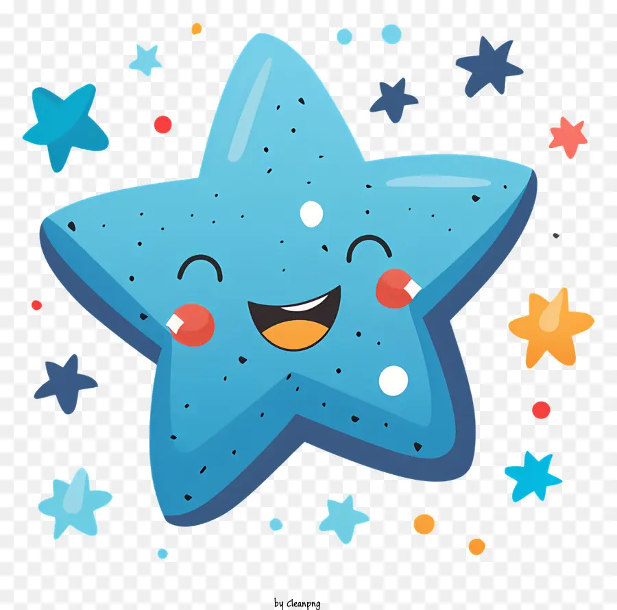 Estrella Sonriente Azul，Estrella Azul PNG