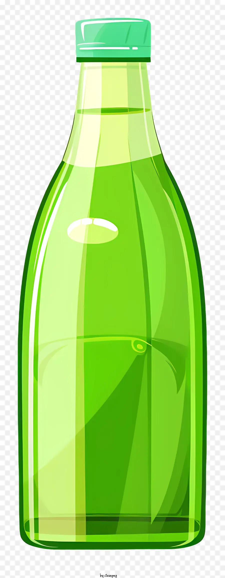 Botella De Vidrio Verde，Base Circular PNG