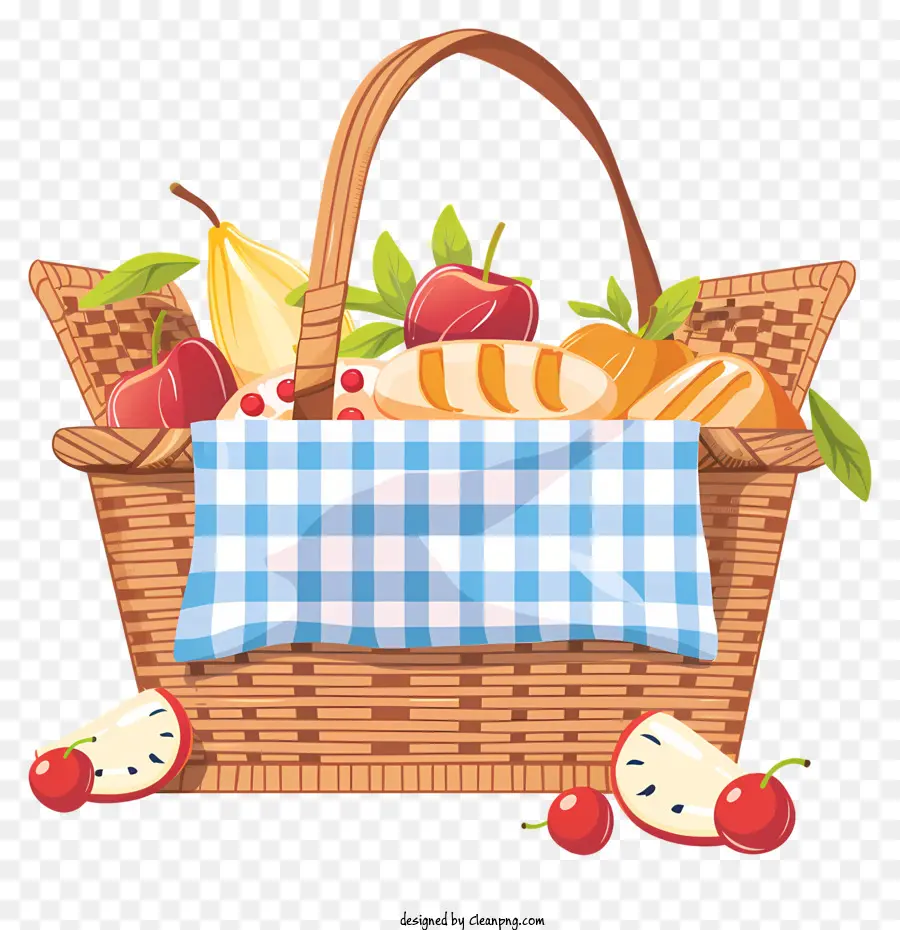 Cesta De Picnic，Frutas PNG