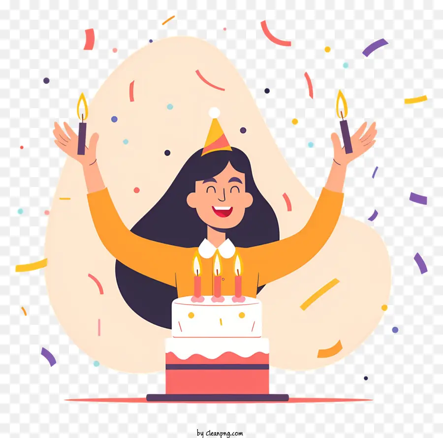 Mujer Celebrando El Cumpleaños，Celebración De Cumpleaños PNG