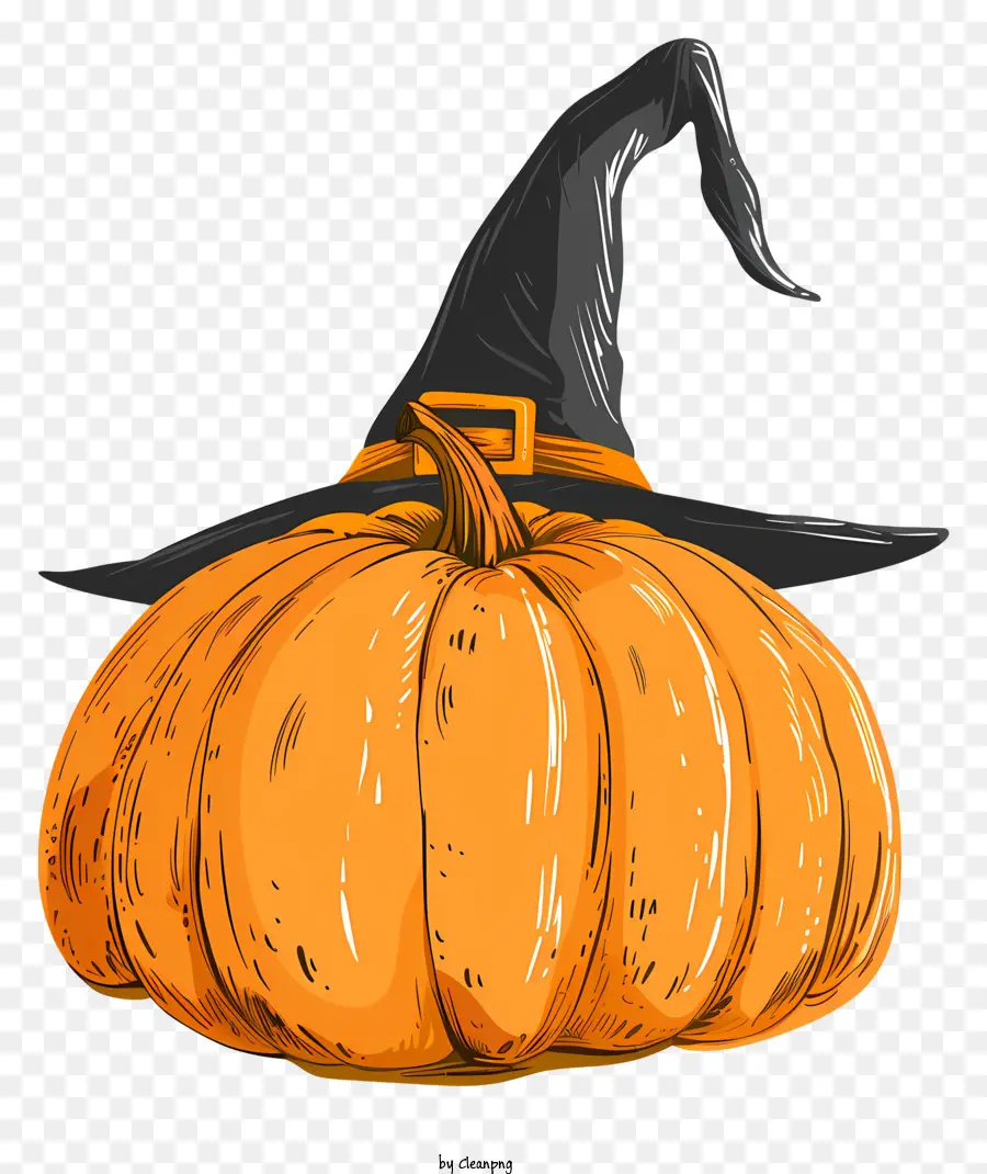 Calabaza Con Sombrero，Calabaza Con Sombrero De Bruja PNG