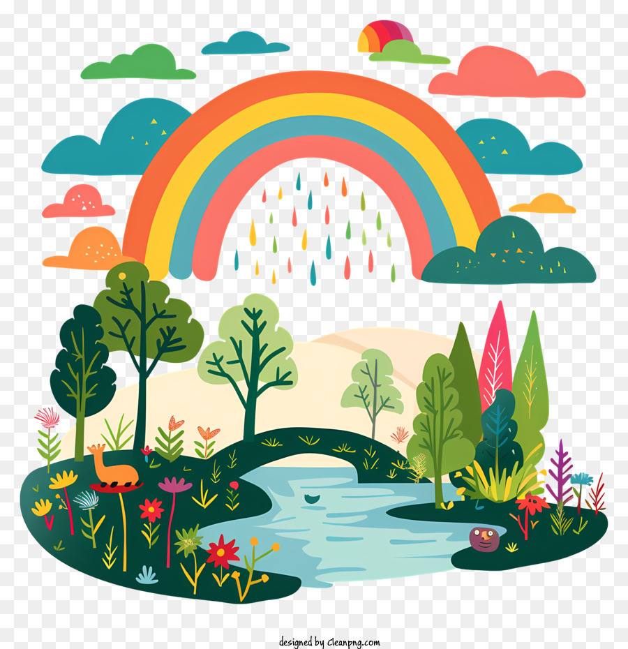 Encuentra Un Día De Arco Iris，Paisaje PNG