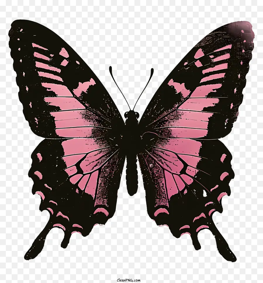La Silueta De La Mariposa，Pink Butterfly PNG