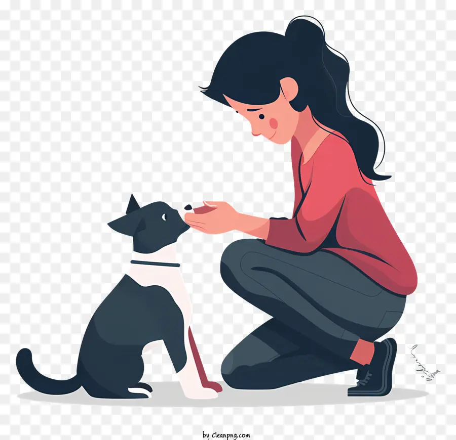 Mujer Jugando Con Perro，Mujer PNG