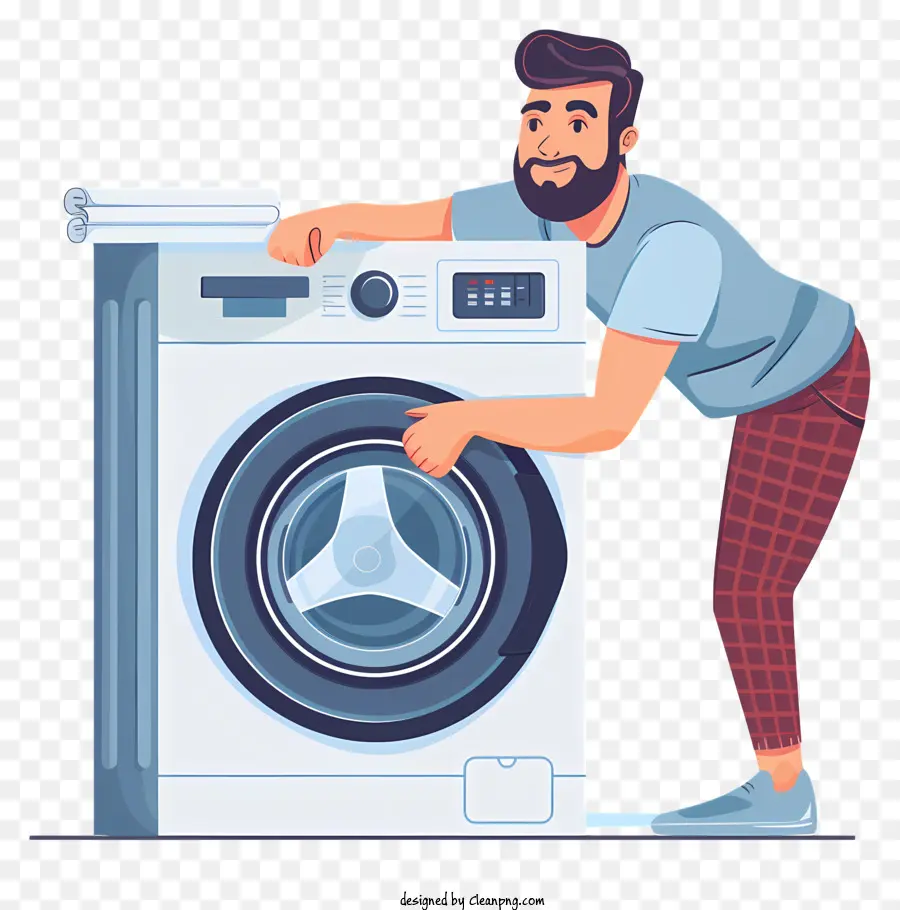 Hombre Lavando Ropa，Lavadora PNG