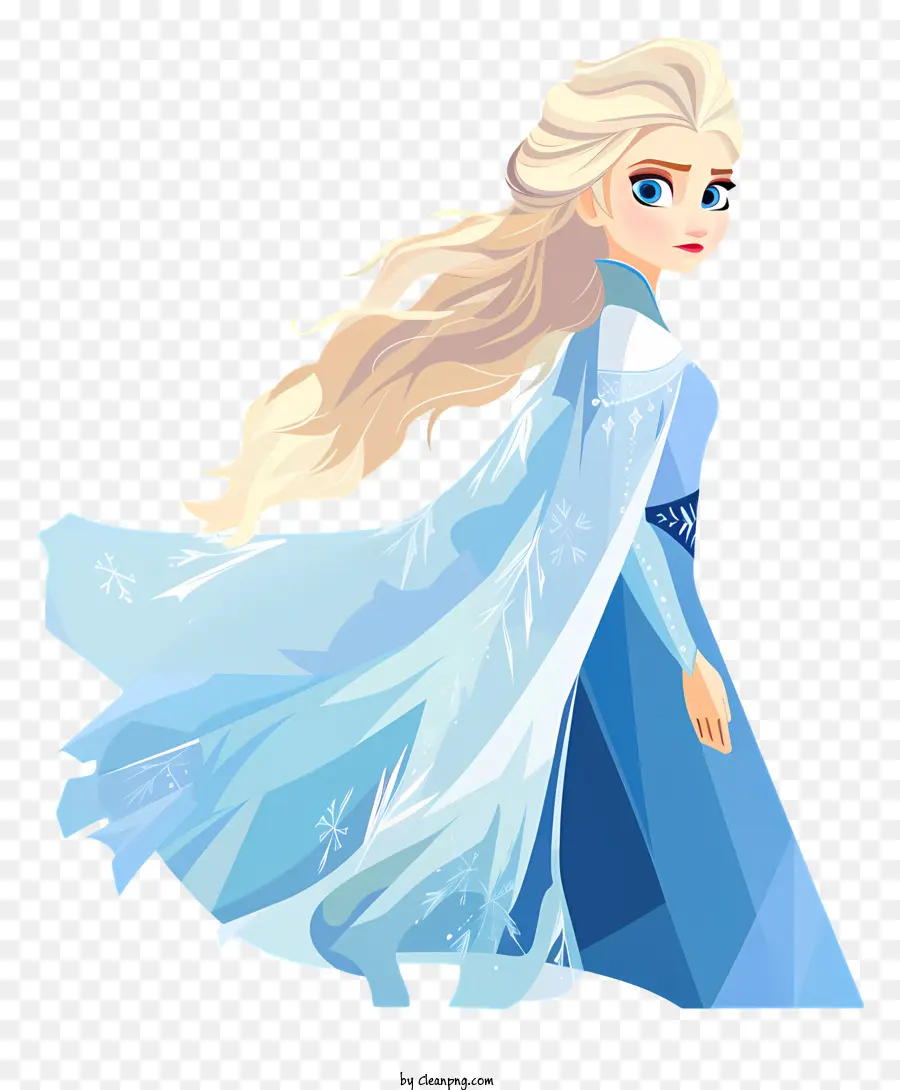 Princesa De Elsa Congelada，Vestido Azul PNG