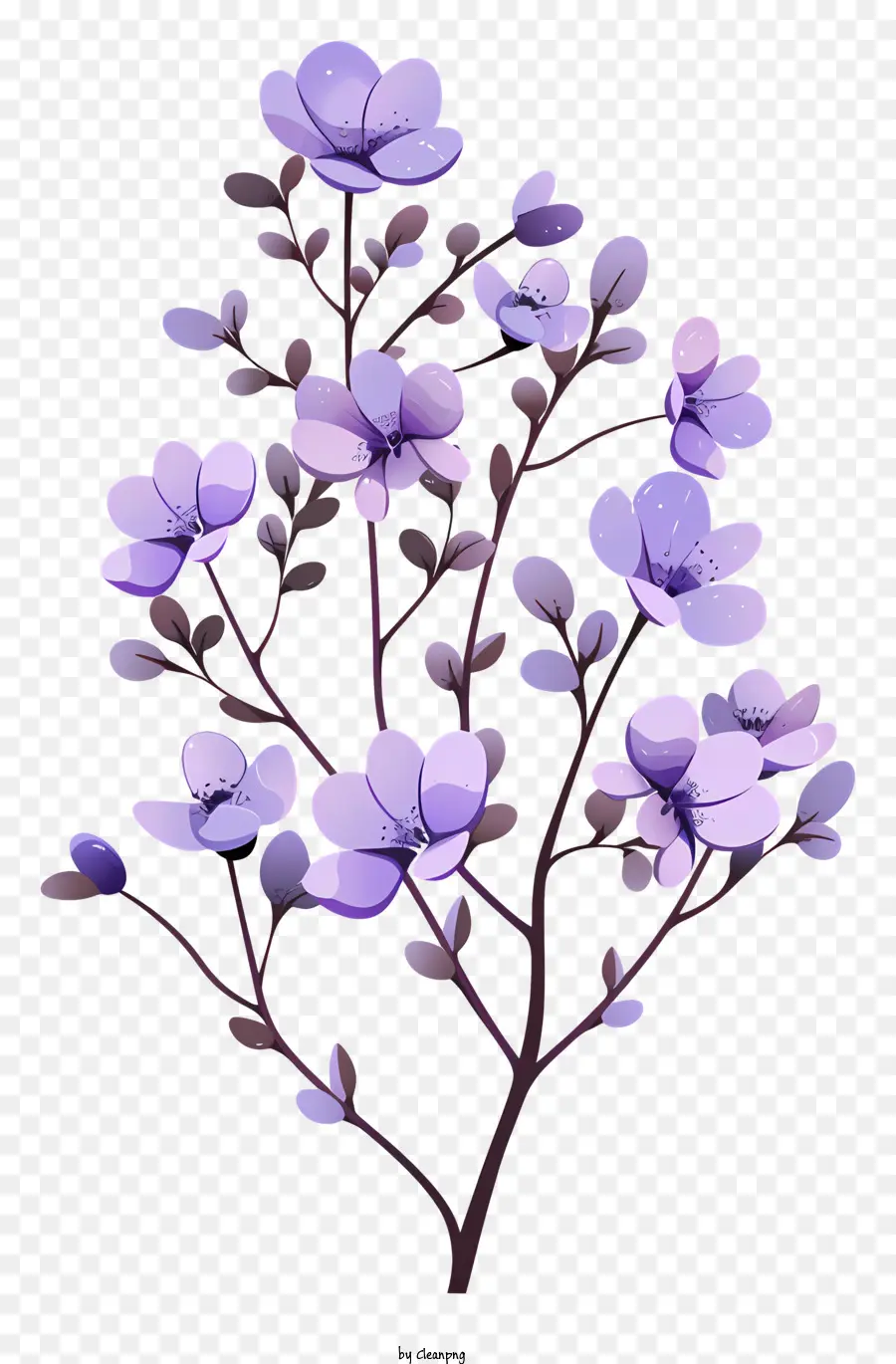 Rama De Flores Moradas，Planta De Floración Púrpura PNG