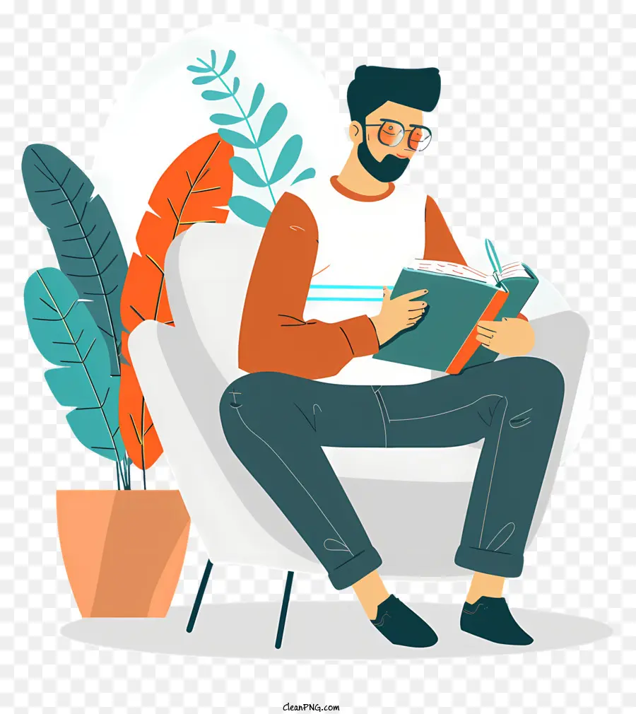 Hombre Tomando Notas，La Lectura PNG