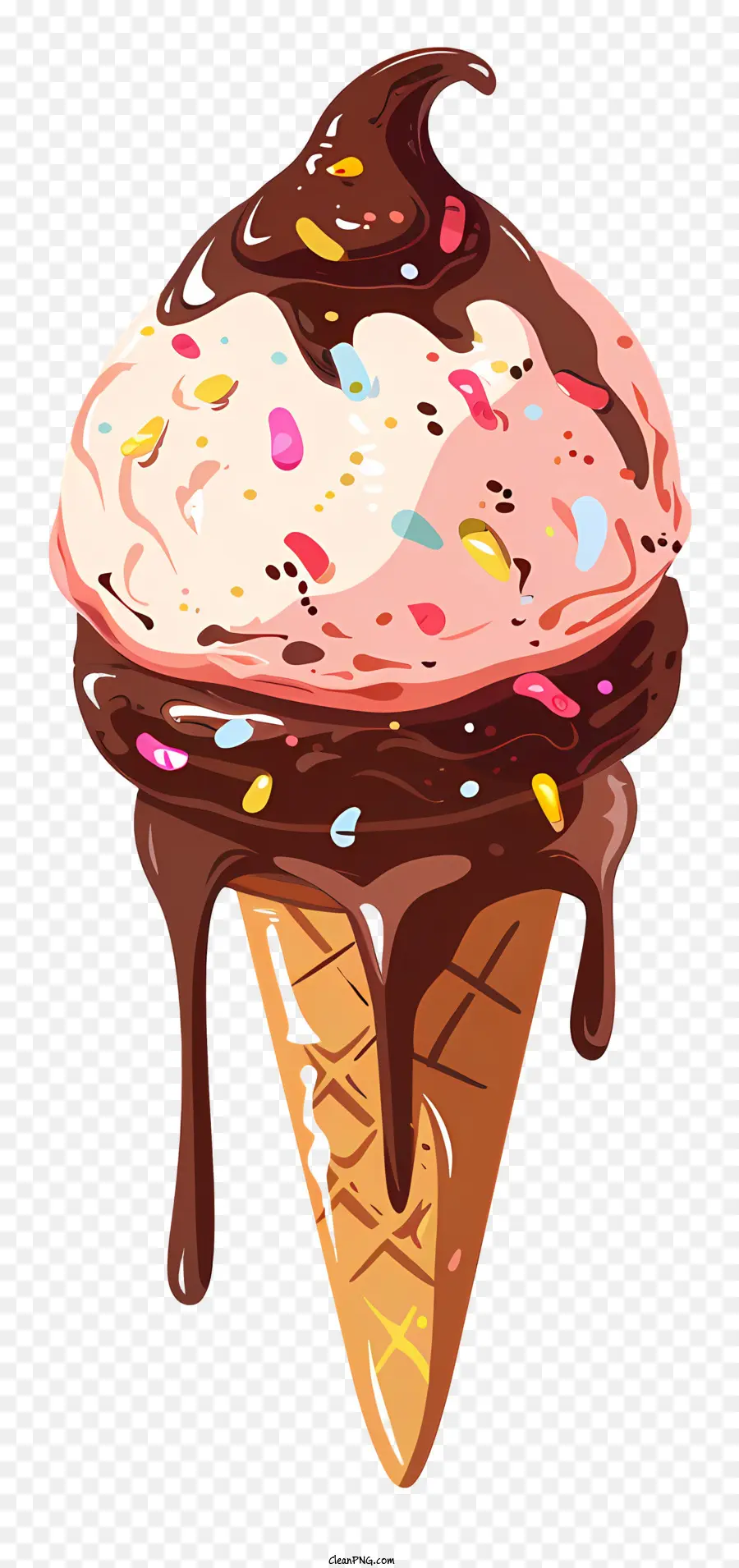 El Helado De Chocolate，Cono De Helado PNG