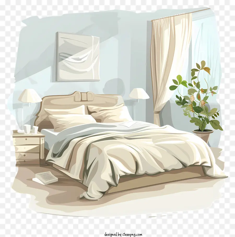 La Cama De La Habitación，Cama Blanca PNG