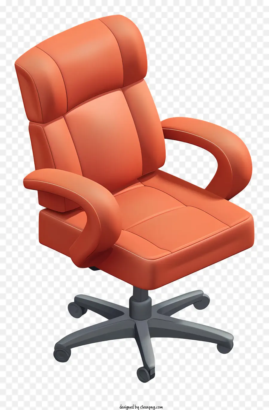 Silla De Oficina，Silla De Oficina De Cuero Naranja PNG