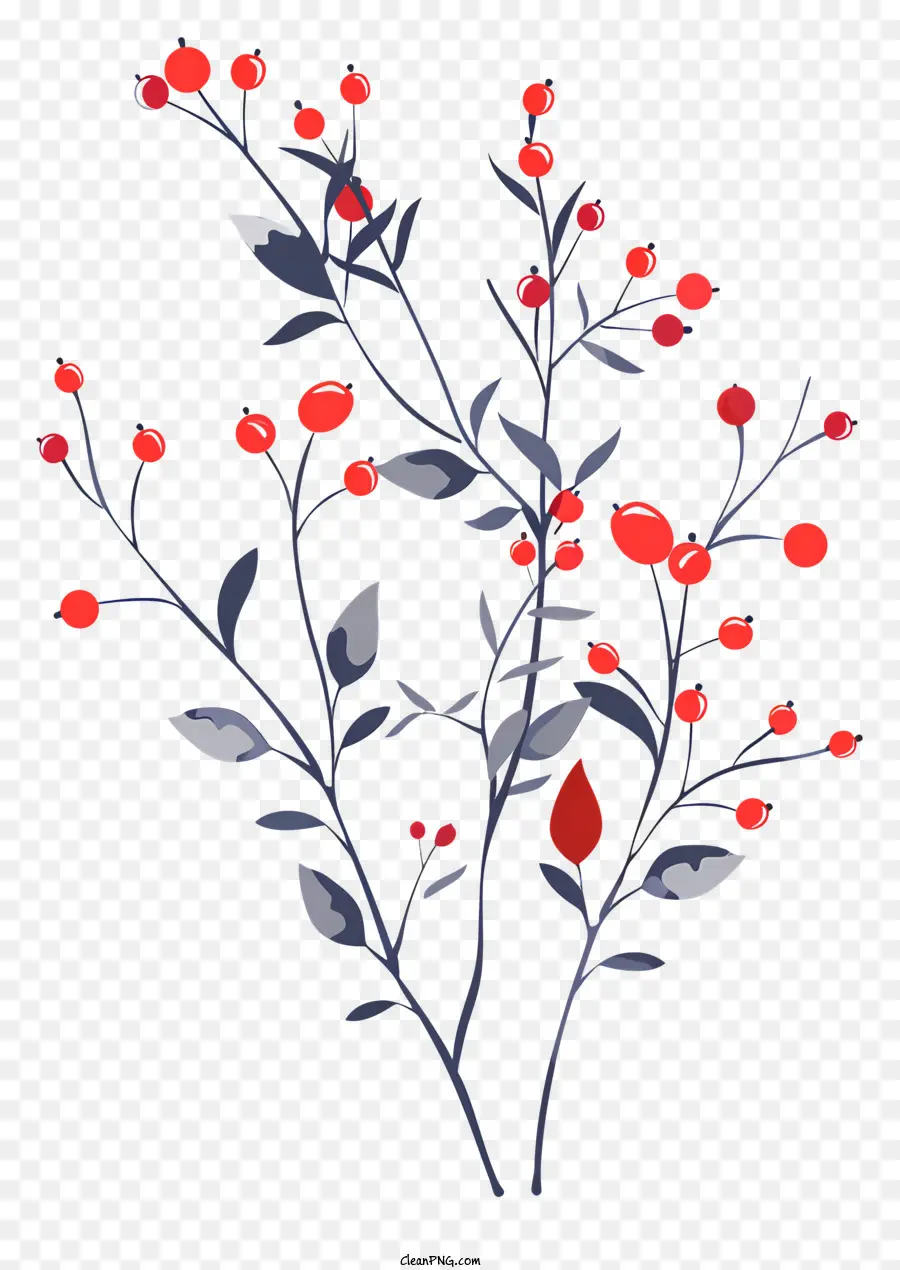 Ramita De Frutos Rojos，Frutos Rojos PNG