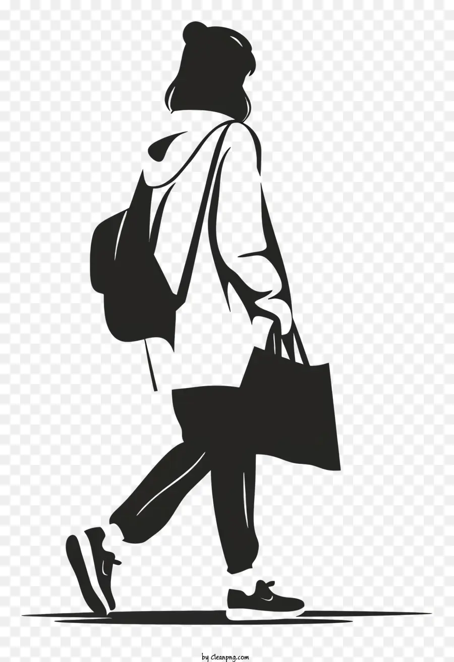 Mujer Caminando Con Bolso De Mano，Persona PNG