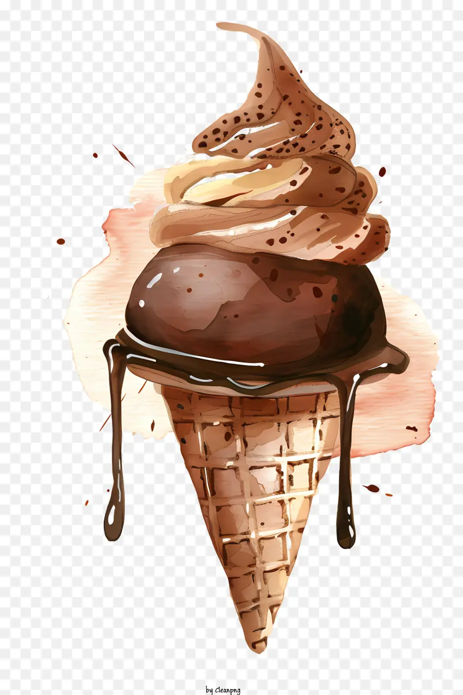 Helado De Chocolate，Cono De Helado PNG